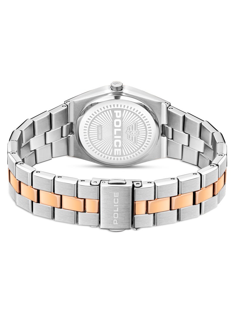 POLICE Women's Vogue Brown Mother-of-Pearl Dial with Silver & Rose Gold Stainless Steel Bracelet Analog Watch - Image 4