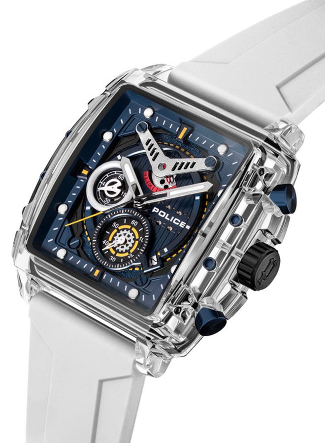 POLICE Men's Clout Black, Red, Yellow, White Silicone Strap Gents Chronograph Watch With Nylon Fiber Case  - Image 3