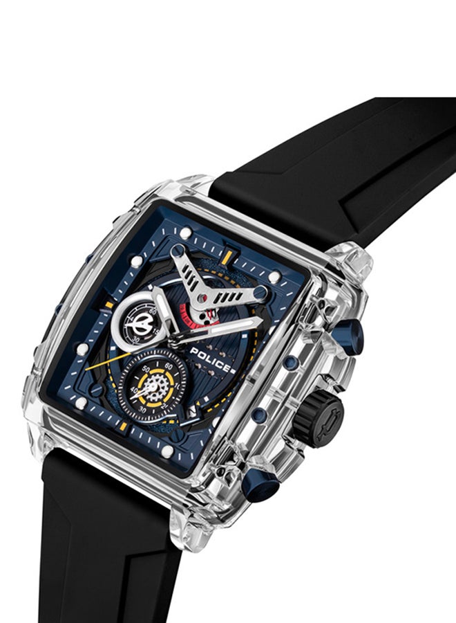 POLICE Men's Clout Black, Red, Yellow, White Silicone Strap Gents Chronograph Watch With Nylon Fiber Case  - Image 5