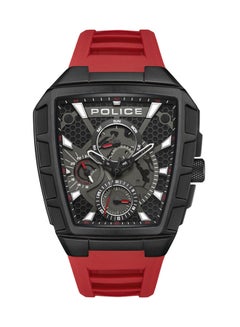 POLICE Men's Tough Gear Black Dial Red Silicone Strap Gents Chronograph Watch With Stainless Steel Case  - Image 1