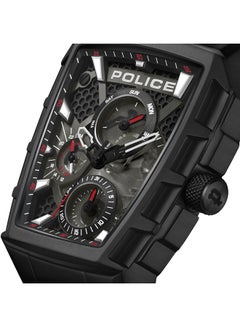 POLICE Men's Tough Gear Black Dial Red Silicone Strap Gents Chronograph Watch With Stainless Steel Case  - Image 4