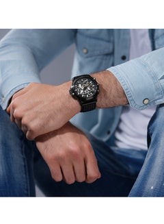 POLICE Men's Luang White Dial Black Leather Strap Gents Automatic Watch With Stainless Steel Case  - Image 5