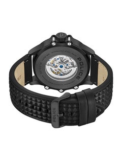 POLICE Men's Luang White Dial Black Leather Strap Gents Automatic Watch With Stainless Steel Case  - Image 4