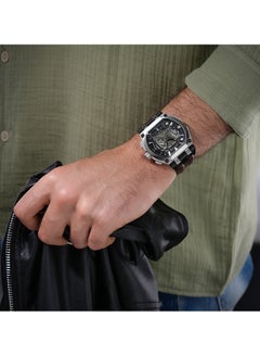 POLICE Men's Shield Black Dial Brown Leather Strap Gents Chronograph Watch With Stainless Steel Case  - Image 5