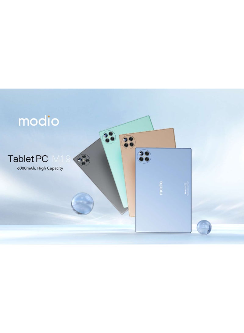 modio - M19 Smart Android Tablet 10-Inch Display Dual SIM Gold 8GB RAM 512GB 5G With Bluetooth Keyboard - Middle East Version - Image 1