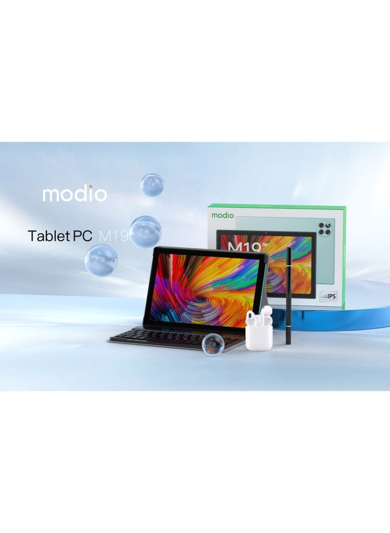 modio - M19 Smart Android Tablet 10-Inch Display Dual SIM Gold 8GB RAM 512GB 5G With Bluetooth Keyboard - Middle East Version - Image 1