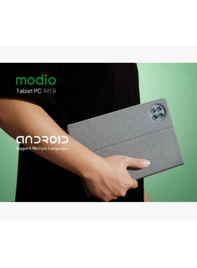 modio - M19 Smart Android Tablet 10-Inch Display Dual SIM Gold 8GB RAM 512GB 5G With Bluetooth Keyboard - Middle East Version - Image 1