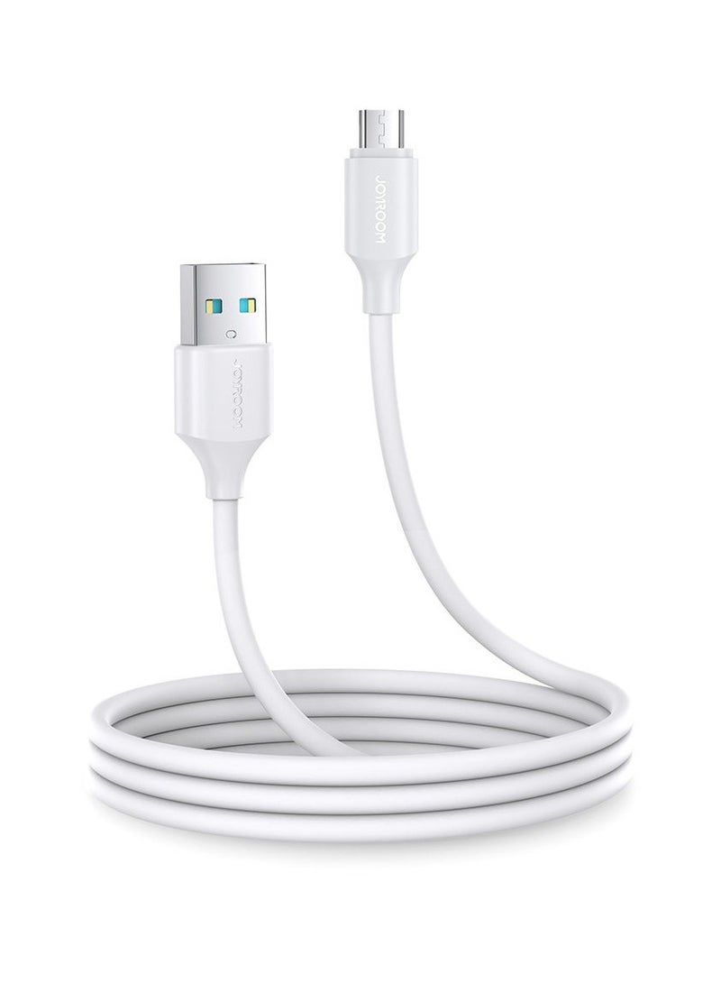 جوي روم محول Joyroom USB إلى Micro USB، أبيض، 1 متر - Image 1