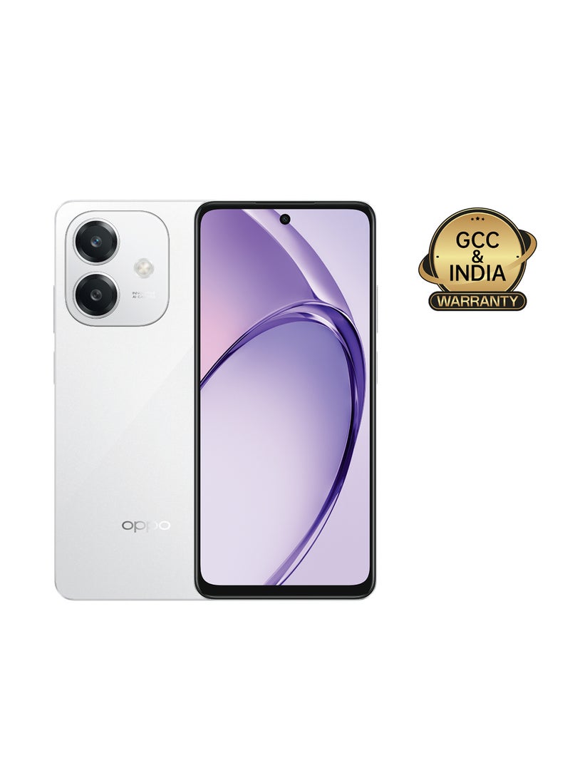 أوبو هاتف A3 ثنائي الشريحة باللون الأبيض الساطع وذاكرة وصول عشوائي سعة 6 جيجابايت وذاكرة داخلية سعة 128 جيجابايت وشبكة الجيل الرابع - إصدار الشرق الأوسط - Image 1