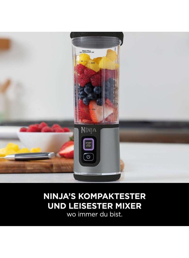 Ninja - Blast Cordless Portable Blender, USB-C Rechargeable, 530ml Blending Cup with Leak-proof Sip Lid with carrying handle, Lightweight, Dishwasher Safe 144 W BC151EUBK / BC151UKBK Black - Image 1