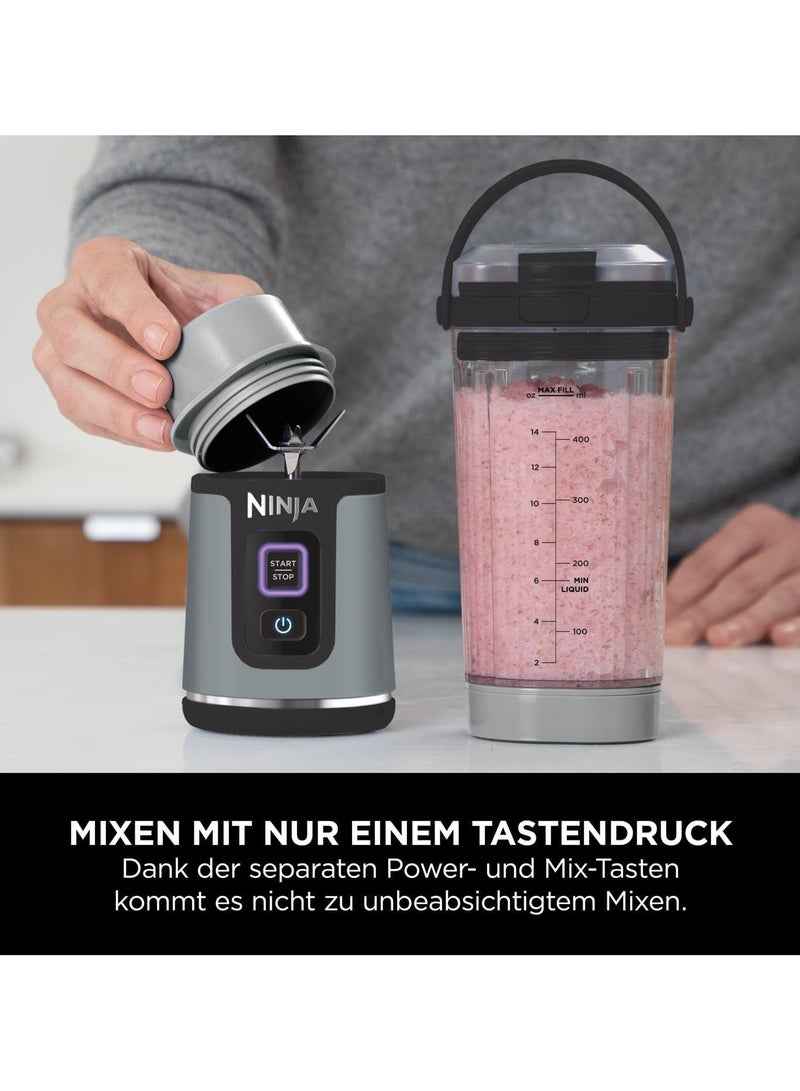 Ninja - Blast Cordless Portable Blender, USB-C Rechargeable, 530ml Blending Cup with Leak-proof Sip Lid with carrying handle, Lightweight, Dishwasher Safe 144 W BC151EUBK / BC151UKBK Black - Image 1
