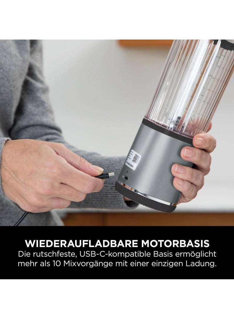 Ninja - Blast Cordless Portable Blender, USB-C Rechargeable, 530ml Blending Cup with Leak-proof Sip Lid with carrying handle, Lightweight, Dishwasher Safe 144 W BC151EUBK / BC151UKBK Black - Image 1