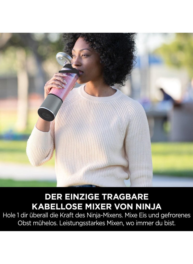 Ninja - Blast Cordless Portable Blender, USB-C Rechargeable, 530ml Blending Cup with Leak-proof Sip Lid with carrying handle, Lightweight, Dishwasher Safe 144 W BC151EUBK / BC151UKBK Black - Image 1