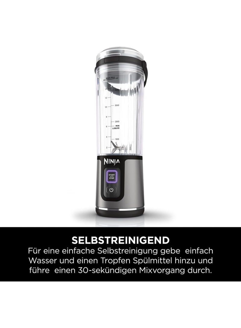 Ninja - Blast Cordless Portable Blender, USB-C Rechargeable, 530ml Blending Cup with Leak-proof Sip Lid with carrying handle, Lightweight, Dishwasher Safe 144 W BC151EUBK / BC151UKBK Black - Image 1