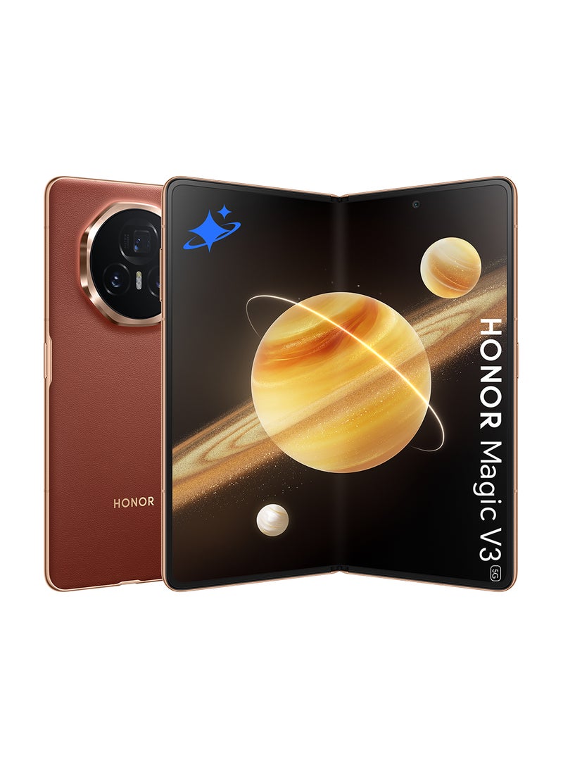 Magic V3 Dual SIM Reddish Brown 12GB RAM 512GB 5G With Free Gifts And Screen Protection - Middle East Version