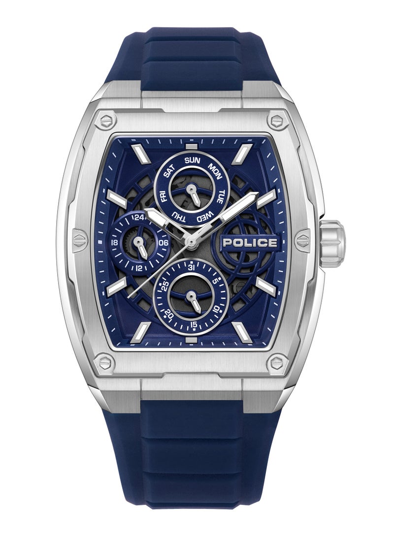 بوليس ساعة كريد ذات قرص أزرق مع حزام سيليكون أزرق بتوقيت كرونوغراف - Image 1