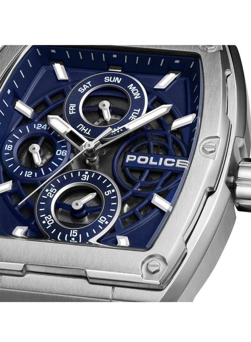 بوليس ساعة كريد ذات قرص أزرق مع حزام سيليكون أزرق بتوقيت كرونوغراف - Image 3