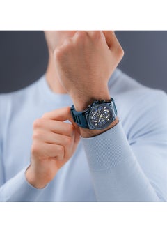 POLICE Men's Sonic Blue & Black Dial Blue Silicone Strap Gents Chronograph Watch With Stainless Steel Case  - Image 5