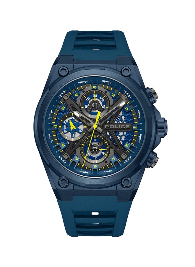 POLICE Men's Sonic Blue & Black Dial Blue Silicone Strap Gents Chronograph Watch With Stainless Steel Case  - Image 1
