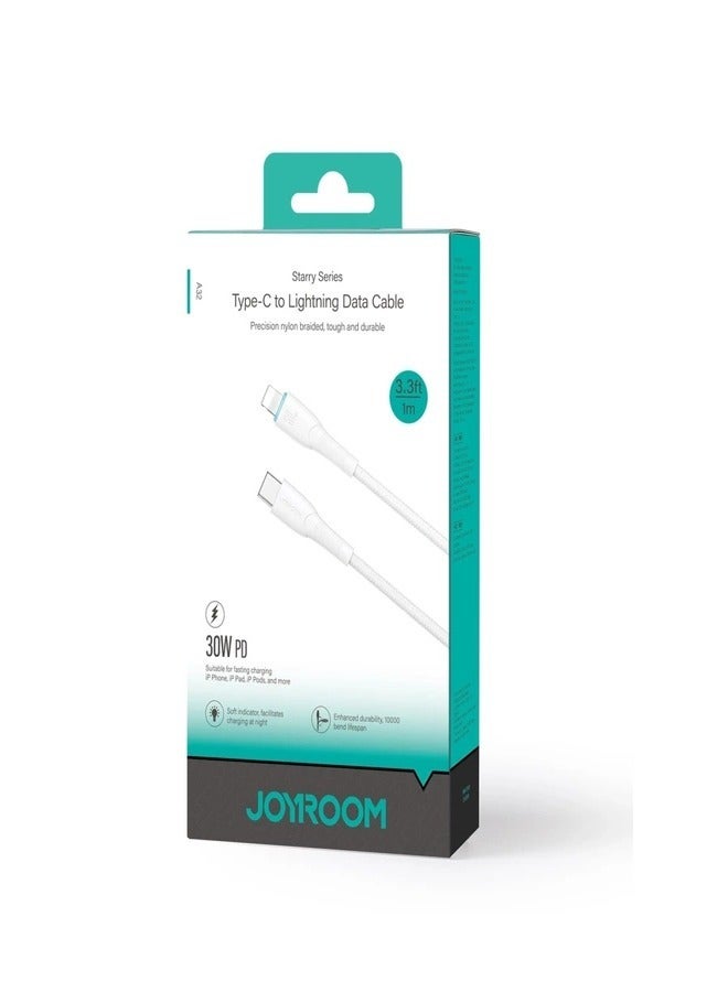 JOYROOM FAST CHARGING DATA CABLE S-A9 30W TYPE-C / LIGHTNING CABLE 1M - WHITE White