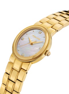 POLICE Women's MEA-L03 White Mother-of-Pearl Dial with Yellow Gold Plated Plated Stainless Steel Bracelet Watch  - Image 2