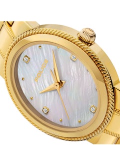 POLICE Women's MEA-L03 White Mother-of-Pearl Dial with Yellow Gold Plated Plated Stainless Steel Bracelet Watch  - Image 3