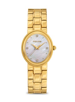 POLICE Women's MEA-L03 White Mother-of-Pearl Dial with Yellow Gold Plated Plated Stainless Steel Bracelet Watch  - Image 1