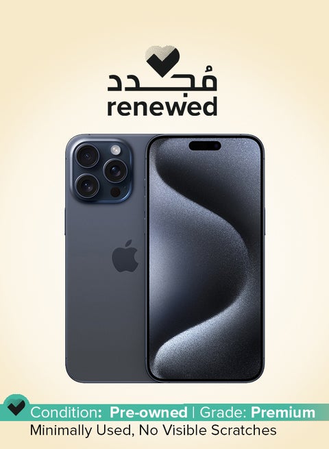 Renewed - iPhone 15 Pro Max 256GB Blue Titanium 5G With Facetime - International Version