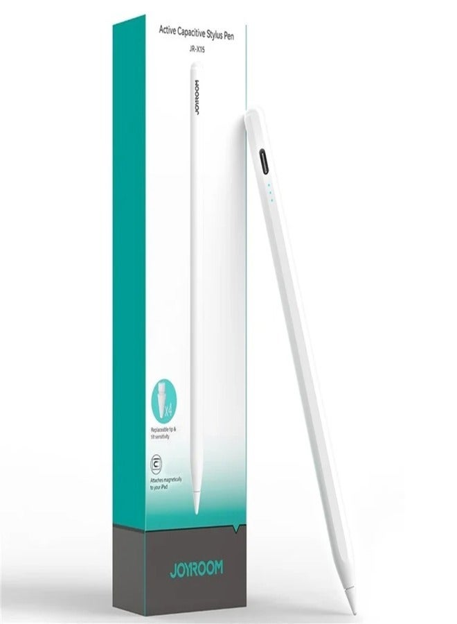 JOYROOM - JOYROOM JR-X15 Capacitive Stylus Fast Charge Stylus Pen for iPad Tablets white - Image 1