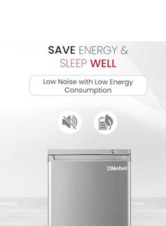 Nobel 90 Ltr Gross & 85 Ltr Net Single Door Upright Freezer Manual Defrost, with 4 Drawers, Recessed Handle, Reversible Door, Temperature Control & Adjustable Leveling Feet NUF255S Silver  - Image 5