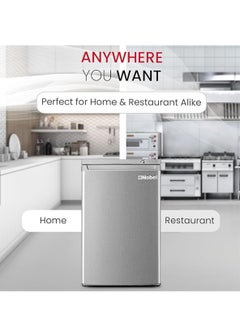 Nobel 90 Ltr Gross & 85 Ltr Net Single Door Upright Freezer Manual Defrost, with 4 Drawers, Recessed Handle, Reversible Door, Temperature Control & Adjustable Leveling Feet NUF255S Silver  - Image 4