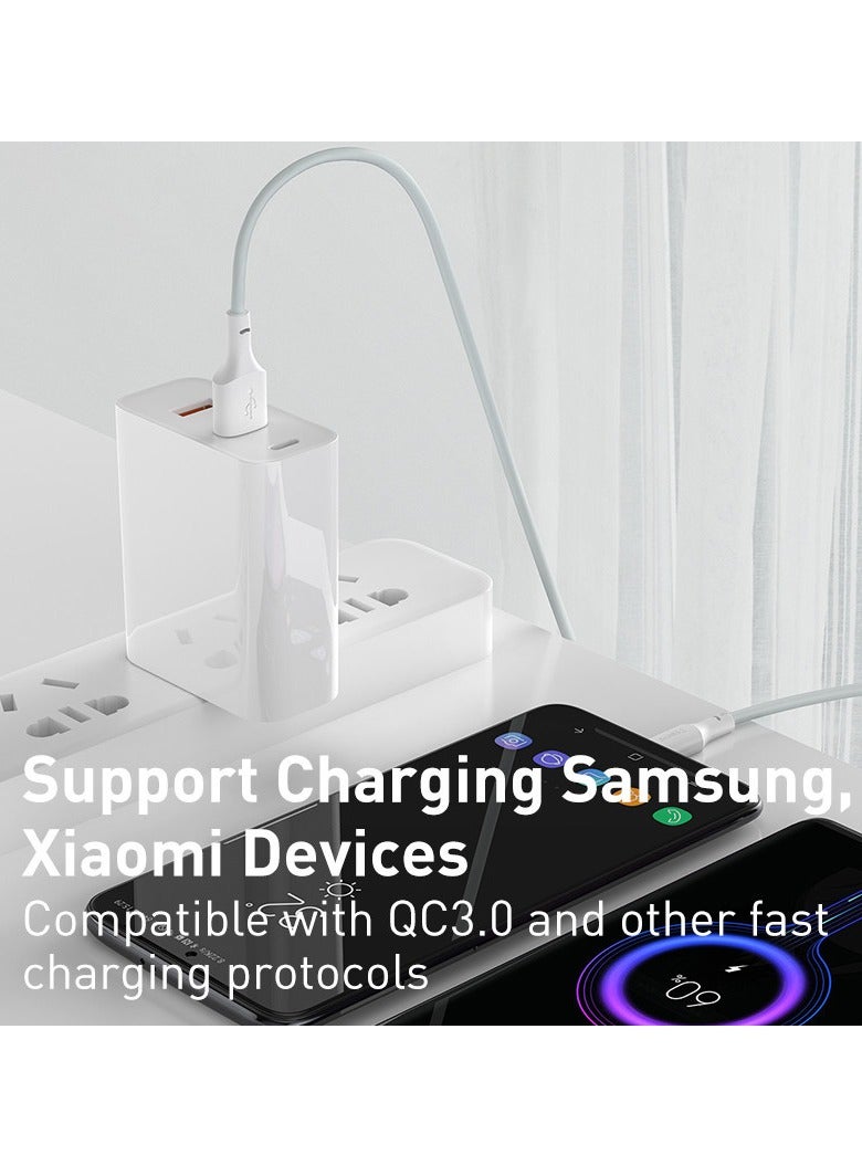 Baseus USB C Cable 5A, 40W USB Type C Super Charger Cable [2Pack 1.5m] USB C to A Charging Cord for Huawei P30, P20 Lite, P20, P10, Mate 20, 20 pro, 30, 30 pro Mate 10, Mate RS, Honor Play White  - Image 5