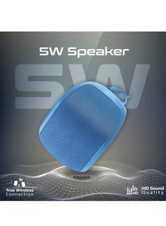 PROMATE Bluetooth Speaker, 5W True Wireless IPX4 Water Resistant Portable Speaker with HD Sound, Long 24H Playtime, USB Flash Port, AUX Port and TF Card Slot for iPhone 16, iPad, S25, Mood - Blue  - Image 2