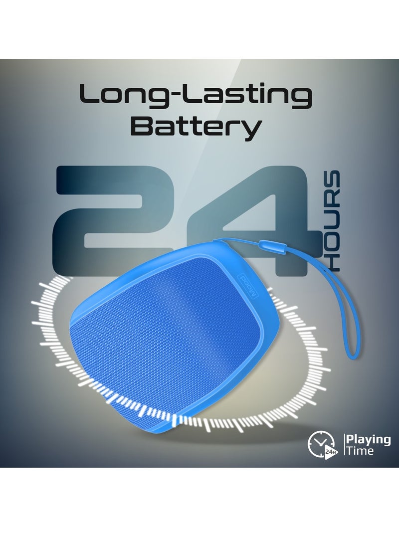 PROMATE Bluetooth Speaker, 5W True Wireless IPX4 Water Resistant Portable Speaker with HD Sound, Long 24H Playtime, USB Flash Port, AUX Port and TF Card Slot for iPhone 16, iPad, S25, Mood - Blue  - Image 5