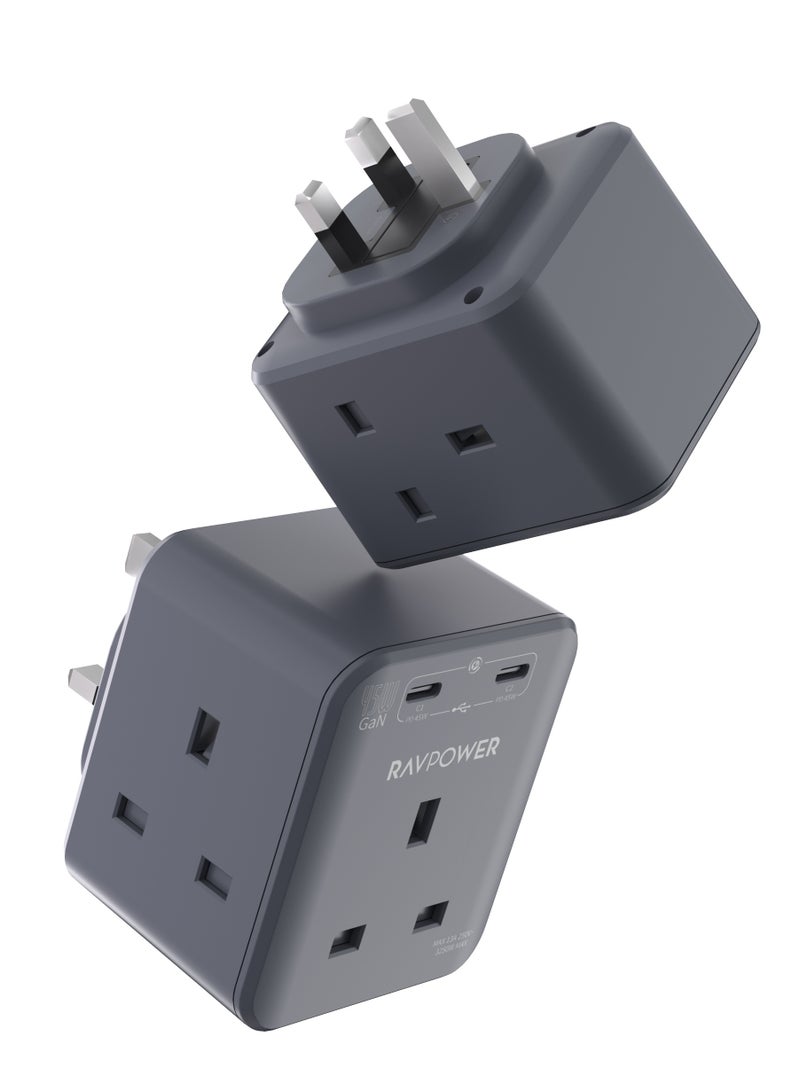 راف باور شاحن حائط RAVauer 45W مع ثلاثة منافذ طاقة - Image 2