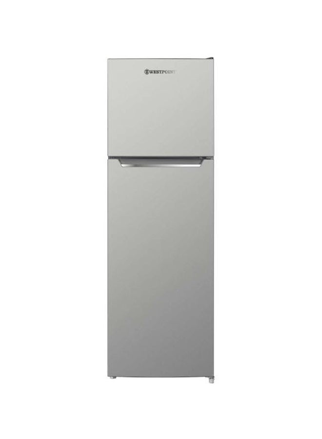 ويست بوينت - 255 Liters Net Capacity, Double Door No Frost, Top Mounted with Fresh Zone Compartment, Egg Rack, Twister for Ice Cube, Built in Condenser WNN-3523.ERI Dark Silver - Image 1