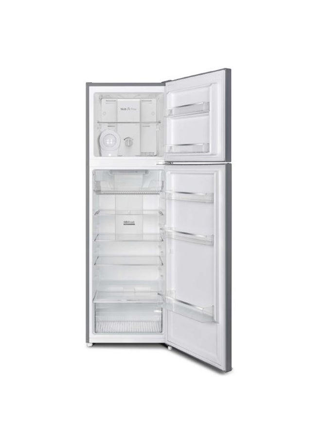 ويست بوينت - 255 Liters Net Capacity, Double Door No Frost, Top Mounted with Fresh Zone Compartment, Egg Rack, Twister for Ice Cube, Built in Condenser WNN-3523.ERI Dark Silver - Image 1