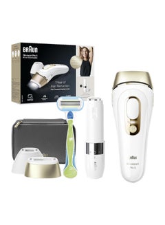 BRAUN Braun Silk-expert PL 5146, IPL hair removal system for use on body and face, 400,000 flashes with 4 extras, FS1000 Face Mini Hair Remover, Precision head, Venus razor and Soft bag White / Gold  - Image 1
