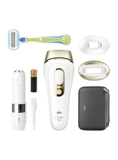 BRAUN Braun Silk-expert PL 5146, IPL hair removal system for use on body and face, 400,000 flashes with 4 extras, FS1000 Face Mini Hair Remover, Precision head, Venus razor and Soft bag White / Gold  - Image 2