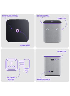 Yasmina Smart Speaker with Human-Like AI Assistant | Use your voice to control smart home devices via Bluetooth or Wi-Fi, play music, Quran, and more (speaks Arabic, English) | size Midi | Grey  - Image 4