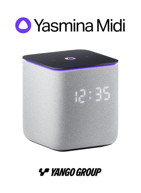 Midi | Yango | Smart Wi-Fi Bluetooth Speaker with AI, Premium Sound & Deep Bass | Fluent in English & Arabic | Play music, Quran | Control Smart home devices | Zigbee | Stereo Pairing Grey