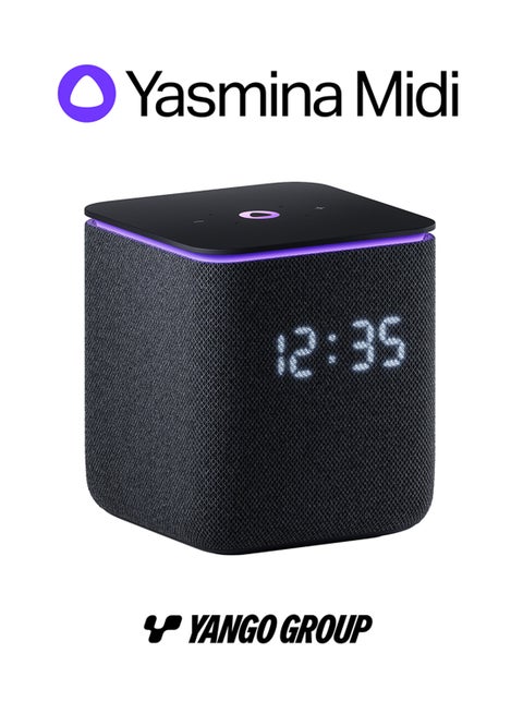 Midi | Yango | Smart Wi-Fi Bluetooth Speaker with AI, Premium Sound & Deep Bass | Fluent in English & Arabic | Play music, Quran | Control Smart home devices | Zigbee | Stereo Pairing Black