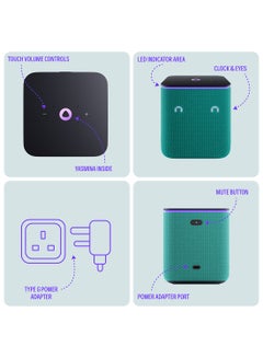 Yasmina Smart Speaker with Human-Like AI Assistant | Use your voice to control smart home devices via Bluetooth or Wi-Fi, play music, Quran, and more (speaks Arabic, English) | size Midi | Emarald  - Image 4