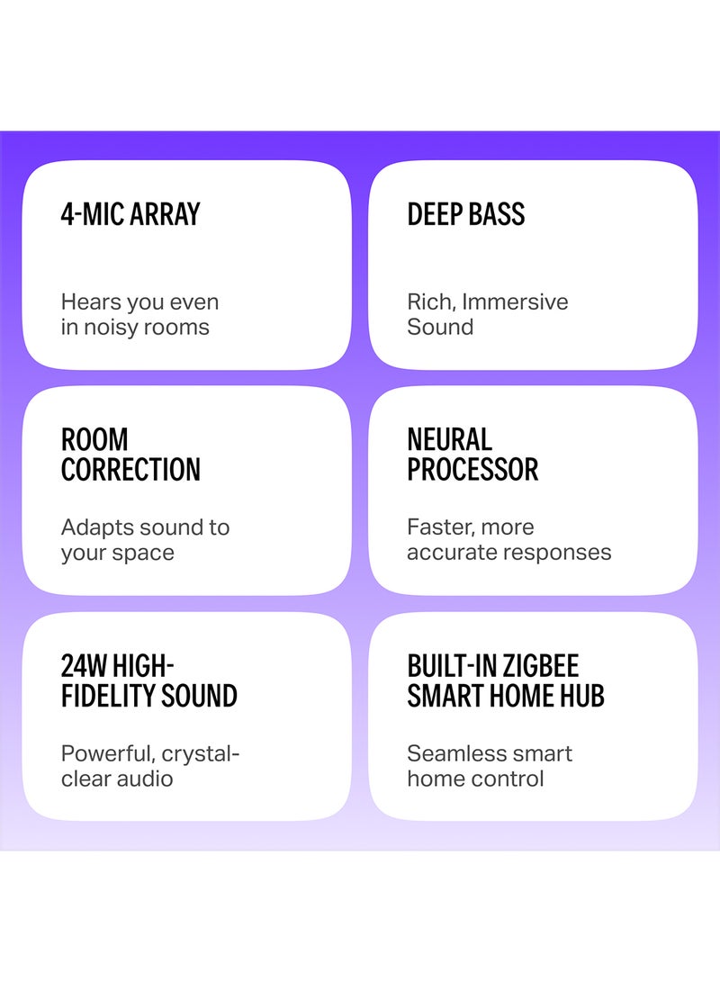 Yasmina - Smart Speaker with Human-Like AI Assistant | Use your voice to control smart home devices via Bluetooth or Wi-Fi, play music, Quran, and more (speaks Arabic, English) | size Midi | Emarald - Image 1
