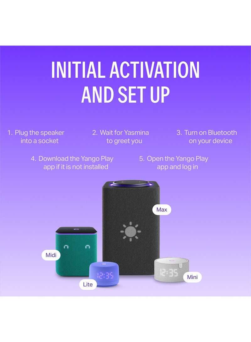 Yasmina - Smart Speaker with Human-Like AI Assistant | Use your voice to control smart home devices via Bluetooth or Wi-Fi, play music, Quran, and more (speaks Arabic, English) | size Mini | Blue - Image 1