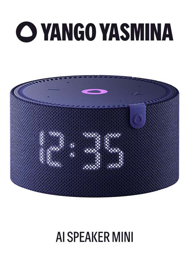 Yasmina Mini | Yango | Smart Compact WiFi Bluetooth Speaker with AI & Surround Sound | Fluent in English & Arabic | Play music, Quran | Control Smart home devices | LED Display | Stereo Pairing Blue  - Image 1