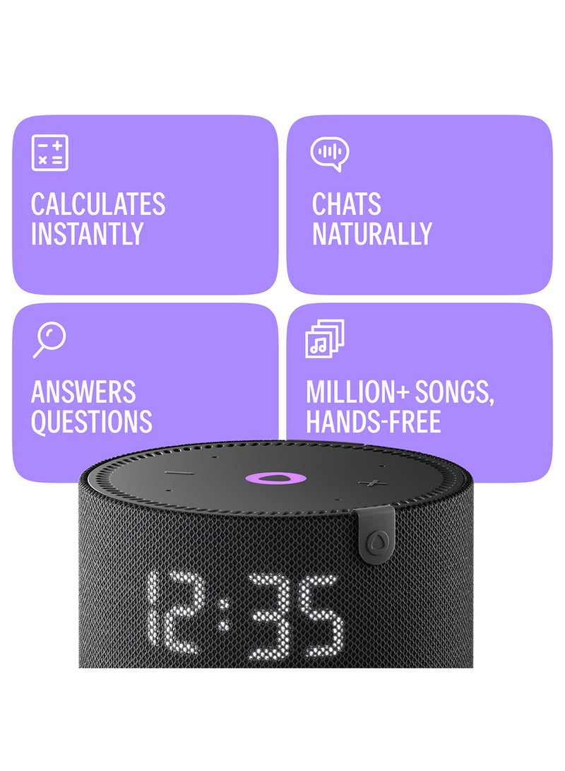 Yasmina - Smart Speaker with Human-Like AI Assistant | Use your voice to control smart home devices via Bluetooth or Wi-Fi, play music, Quran, and more (speaks Arabic, English) | size Mini | Black - Image 1