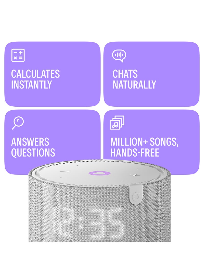 Yasmina - Smart Speaker with Human-Like AI Assistant | Use your voice to control smart home devices via Bluetooth or Wi-Fi, play music, Quran, and more (speaks Arabic, English) | size Mini | Grey - Image 1