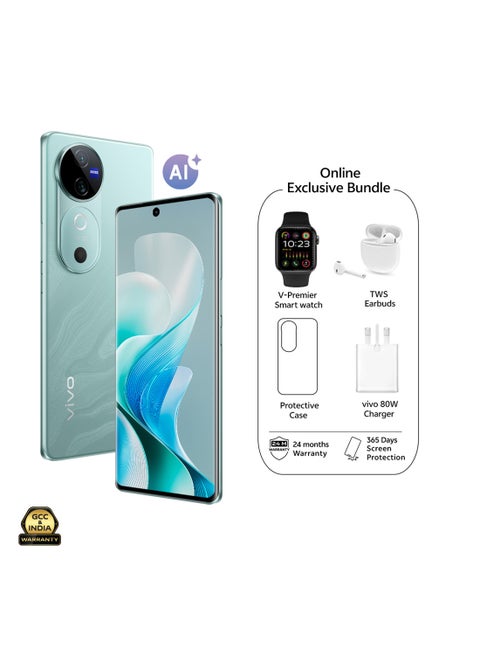 V40 5G Dual SIM Meteor Blue 12GB RAM 256GB With Exclusive Gifts Earbuds, Smart Watch, 80W Charger And 24 Months Warranty + 1 Year Screen Replacement - Middle East Version