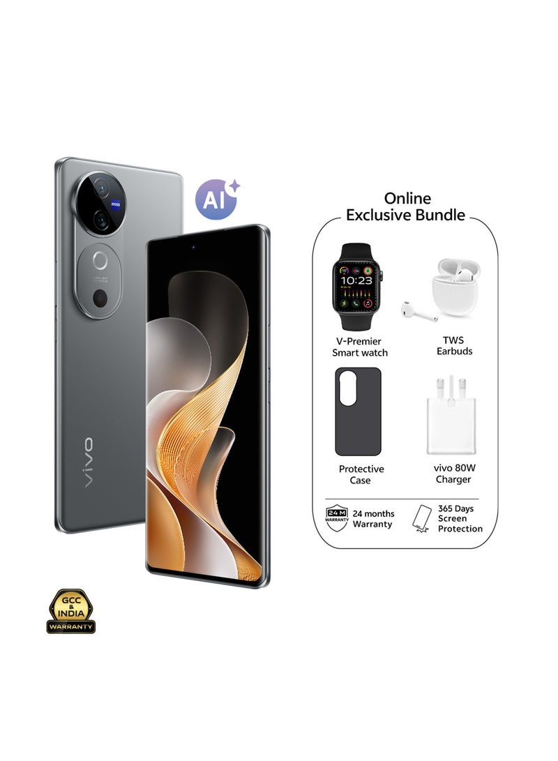 V40 5G Dual SIM Stellar Silver 12GB RAM 256GB With Exclusive Gifts Earbuds, Smart Watch, 80W Charger And 24 Months Warranty + 1 Year Screen Replacement - Middle East Version - pnsku/N70102231V/45/_/1724399176/5a75a3ec-67b0-4dfb-ac36-4342cb98cc3f